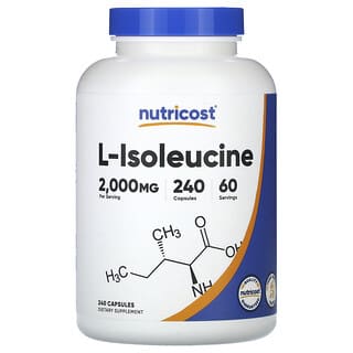 Nutricost, L-Isoleucina, 2.000 mg, 240 Cápsulas (500 mg por Cápsula)