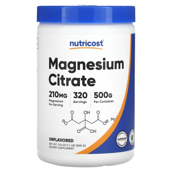 Nutricost, Magnesium Citrate, Unflavored, 17.6 oz (500 g)