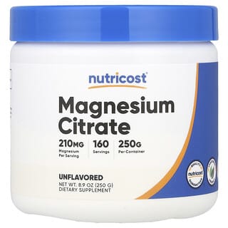 Nutricost, Citrate de magnésium, non aromatisé, 250 g