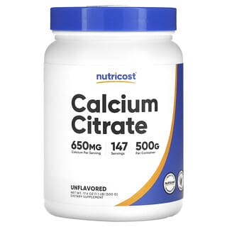 Nutricost, Citrato de Cálcio, Sem Sabor, 500 g (17,6 oz)