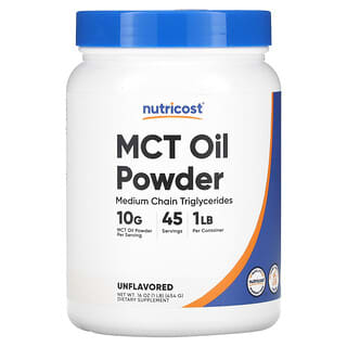 Nutricost, Olio di MCT in polvere, non aromatizzato, 454 g