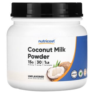 Nutricost, сухое кокосовое молоко, без добавок, 454 г (1 фунт)