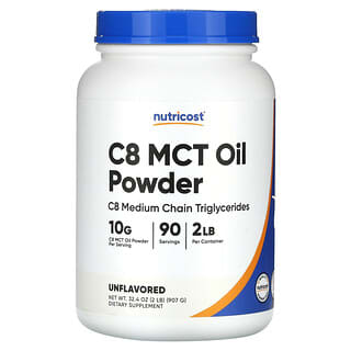 Nutricost, C8 MCT Oil Powder, geschmacksneutral, 907 g (2 lb.)