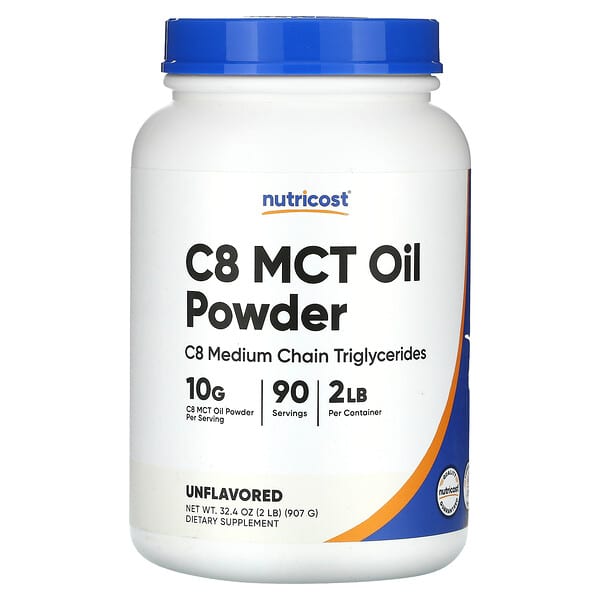 Nutricost, C8 MCT Oil Powder, Unflavored, 2 lb (907 g)