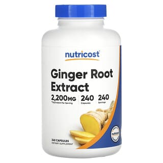 Nutricost, Экстракт корня имбиря, 2200 мг, 240 капсул