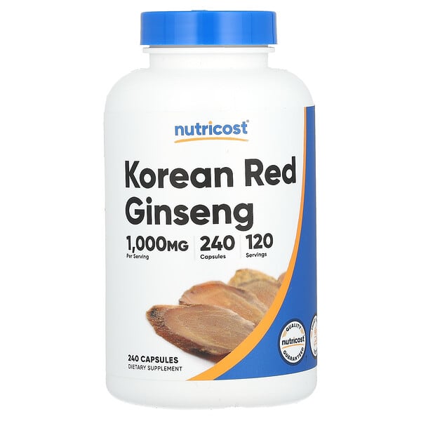 Nutricost, Korean Red Ginseng, 1,000 mg , 240 Capsules (500 mg per Capsule)  