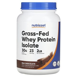 Nutricost, Isolat de protéines de lactosérum nourris à l'herbe, Chocolat au lait, 907 g
