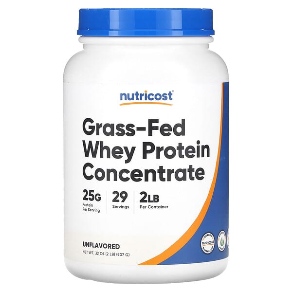 Nutricost Grass Fed Whey Protein Concentrate Unflavored 2 Lb 907 G