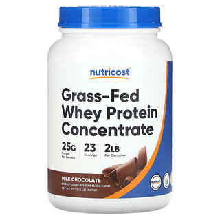 Nutricost, Concentrado de Proteína Whey Alimentada no Pasto, Chocolate ao Leite, 907 g (2 lb)