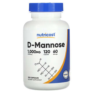 Nutricost, D-Manose, 500 mg, 120 Cápsulas
