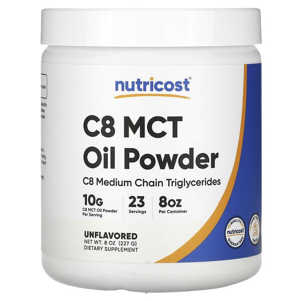Nutricost, C8 MCT Oil Powder, Unflavored, 8 oz (227 g)
