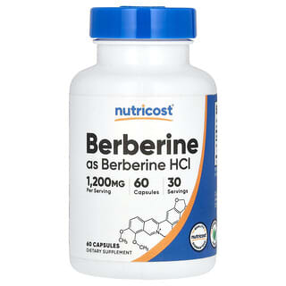 Nutricost, Berberina, 1.200 mg, 60 Cápsulas (600 mg por Cápsula)