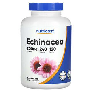 Nutricost, Equinácea, 800 mg, 240 cápsulas (400 mg por cápsula)