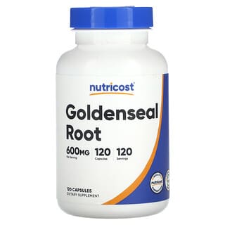 Nutricost, Корень желтокорня, 600 мг, 120 капсул
