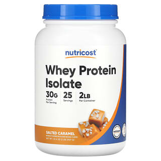 Nutricost, Aislado de proteína de suero de leche, Caramelo salado`` 907 g (2 lb)