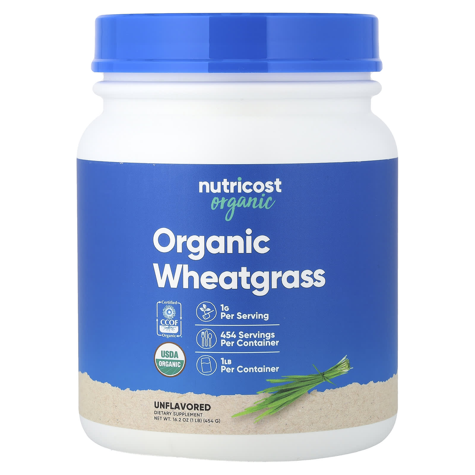 Nutricost Organic Wheatgrass – Sans arôme – 454 g de Nutricost