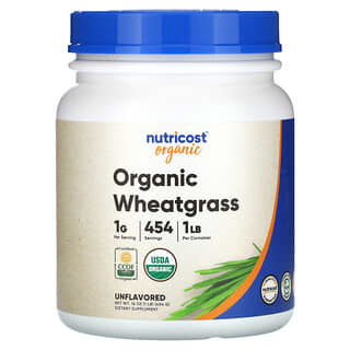 Nutricost, Organic Wheatgrass, Unflavored, 16 oz (454 g)