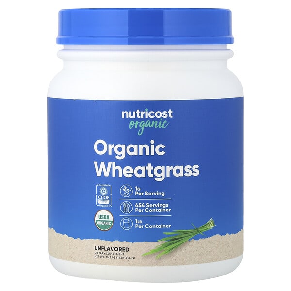 Nutricost, Organic Wheatgrass, Unflavored, 16.2 oz (454 g) — product photo 1