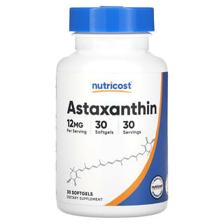 Nutricost, Astaxanthin, 12 mg, 30 Softgels