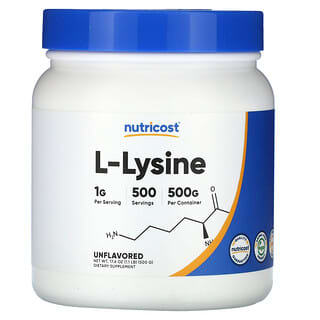 Nutricost, L-lisina, sin sabor, 500 g (17,6 oz)