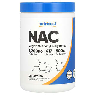 Nutricost, Vegan NAC, Unflavored, 17.9 oz (500 g)