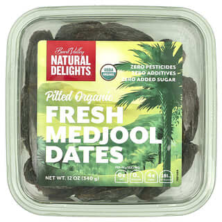 Natural Delights, Pitted Organic Fresh Medjool Dates, 12 oz (340 g)