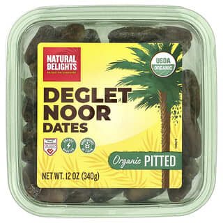 Natural Delights, Dattes deglet nour dénoyautées biologiques, 340 g