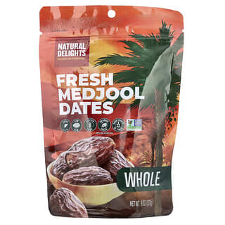 Natural Delights, Dátiles Medjool frescos, Enteros, 227 g (8 oz)