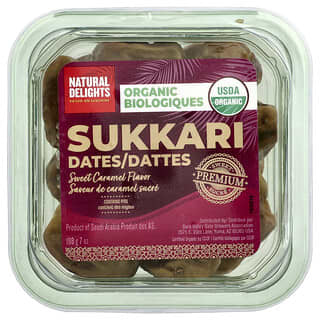 Natural Delights, Organic Sukkari Dates, Bio-Sukkari-Datteln, 198 g (7 oz.)