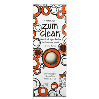 ZUM, Zum Clean, Boules de séchage en laine avec mélange aromatique, Patchouli, 4 pièces