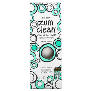 ZUM, Zum Clean, Wool Dryer Balls with Aroma Blend, Sea Salt, 4 Pieces