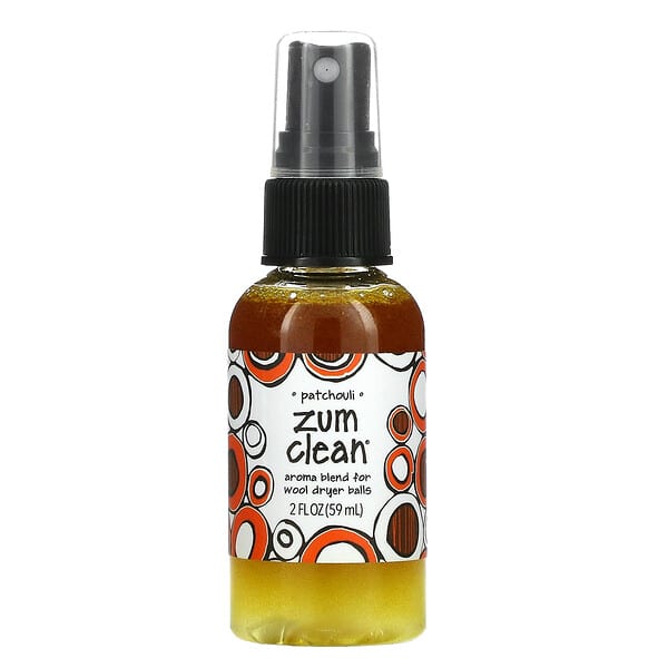 ZUM, Zum Clean（ズムクリーン）、ウール製ドライヤーボール用アロマブレンド、パチョリ、59ml（2液量オンス）