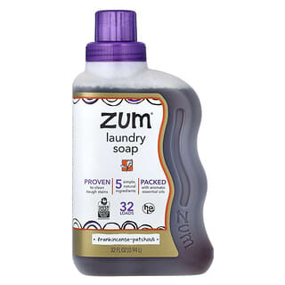 ZUM, Jabón para lavar la ropa, Árbol del incienso y pachuli, 0,94 l (32 oz. líq.)