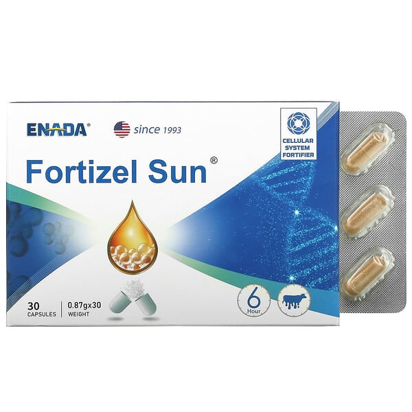 ENADA, Fortizel Sun, Stärkungsmittel für das zelluläre System, 30 Kapseln