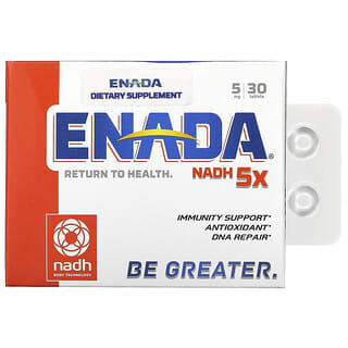 ENADA, نيكوتيناميد أدينين ثنائي النيوكليوتيد بالهيدروجين 5x (NADH)،‏ 5 ملجم، 30 قرصًا