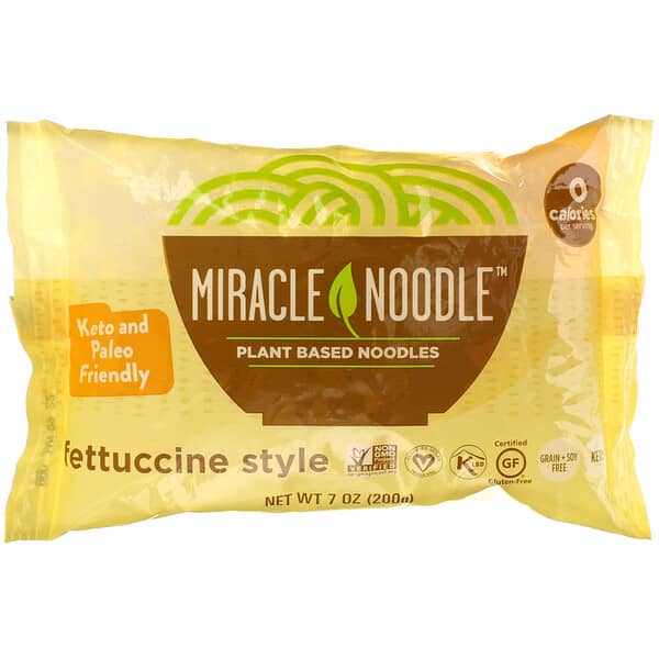 Miracle Noodle, しらたきこんにゃくパスタ、フェットチーネ、7 oz (200 g)