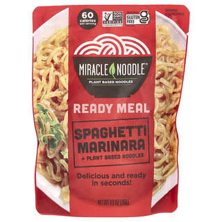 Miracle Noodle, Ready Meal, Spaghetti Marinara + Plant Based Noodles, 9.9 oz (280 g)