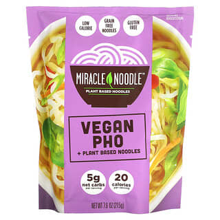 Miracle Noodle, Macarrão Vegano à Base de Plantas Pho +, 215 g (7,6 oz)