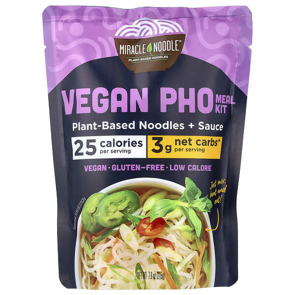 Miracle Noodle, Vegan Pho Meal Kit, Plant-Based Noodles + Sauce , 7.6 oz (215 g)