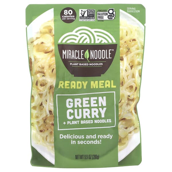 Miracle Noodle‏, وجبة جاهزة، كاري أخضر، 9.9 أونصة (280 جم)