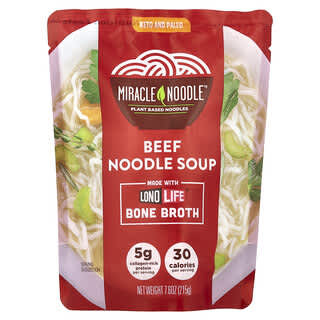 Miracle Noodle, Bone Broth, Sopa de fideos con carne de res, 215 g (7,6 oz)