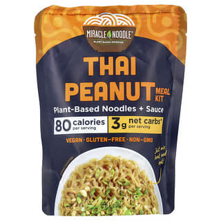 Miracle Noodle, Refeição Keto, Macarrão Tailandês com Amendoim + Plantas, 260 g (9,2 oz)