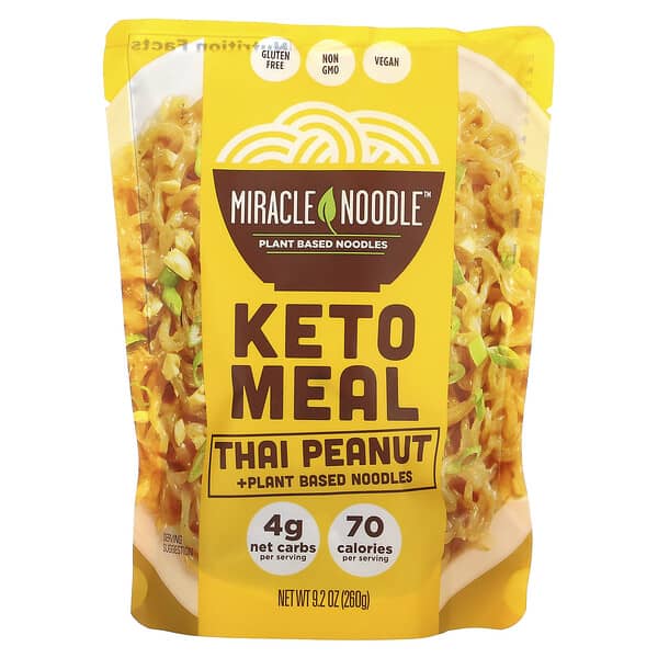 Miracle Noodle, Keto Meal, Thai Peanut + Plant Based Noodles, 9.2 oz