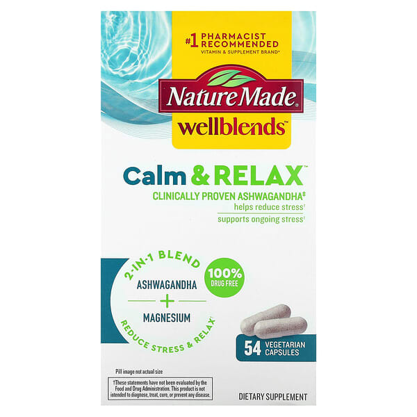 Nature Made, Wellblends, Calm &amp; Relax , 54 Vegetarian Capsules