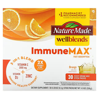 Nature Made, Wellblends, ImmuneMax, pomarańcza, 30 saszetek samoobsługowych po 11,3 g
