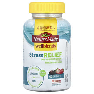 Nature Made, Wellblends ™, жевательные таблетки для снятия стресса, клубника, 40 жевательных таблеток