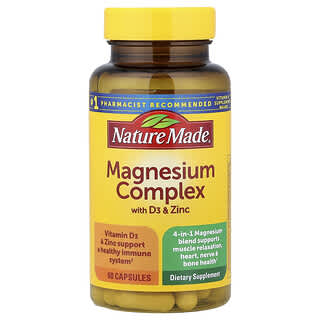 Nature Made, Magnesium Complex with D3 & Zinc, 60 Capsules