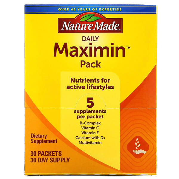 Nature Made, Daily Maximin Pack，複合維生素和礦物質補充劑，30 包