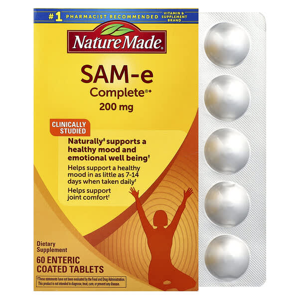 Nature Made, SAM-e Complete®, 200 mg, 60 Enteric Coated Tablets — product photo 1