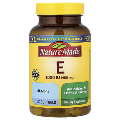 Nature Made, Vitamin E , 450 mg (1,000 IU), 60 Softgels